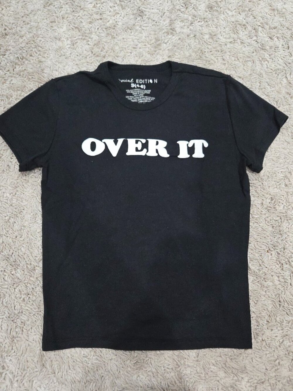 🖤 Social Edition "OVER IT" Graphic Tee Shirt - Size S (4-6)